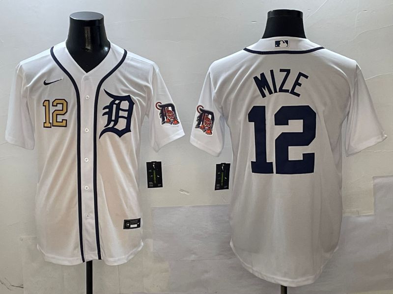 Men Detroit Tigers #12 Mize White Game 2025 Nike MLB Jersey style 4->philadelphia phillies->MLB Jersey